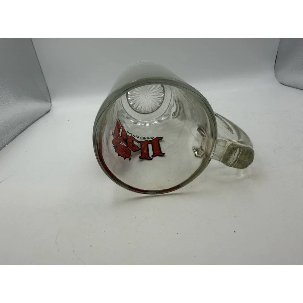 Vintage Hell Michigan Devil Logo Glass Beer Mug Stein Souvenir Barware